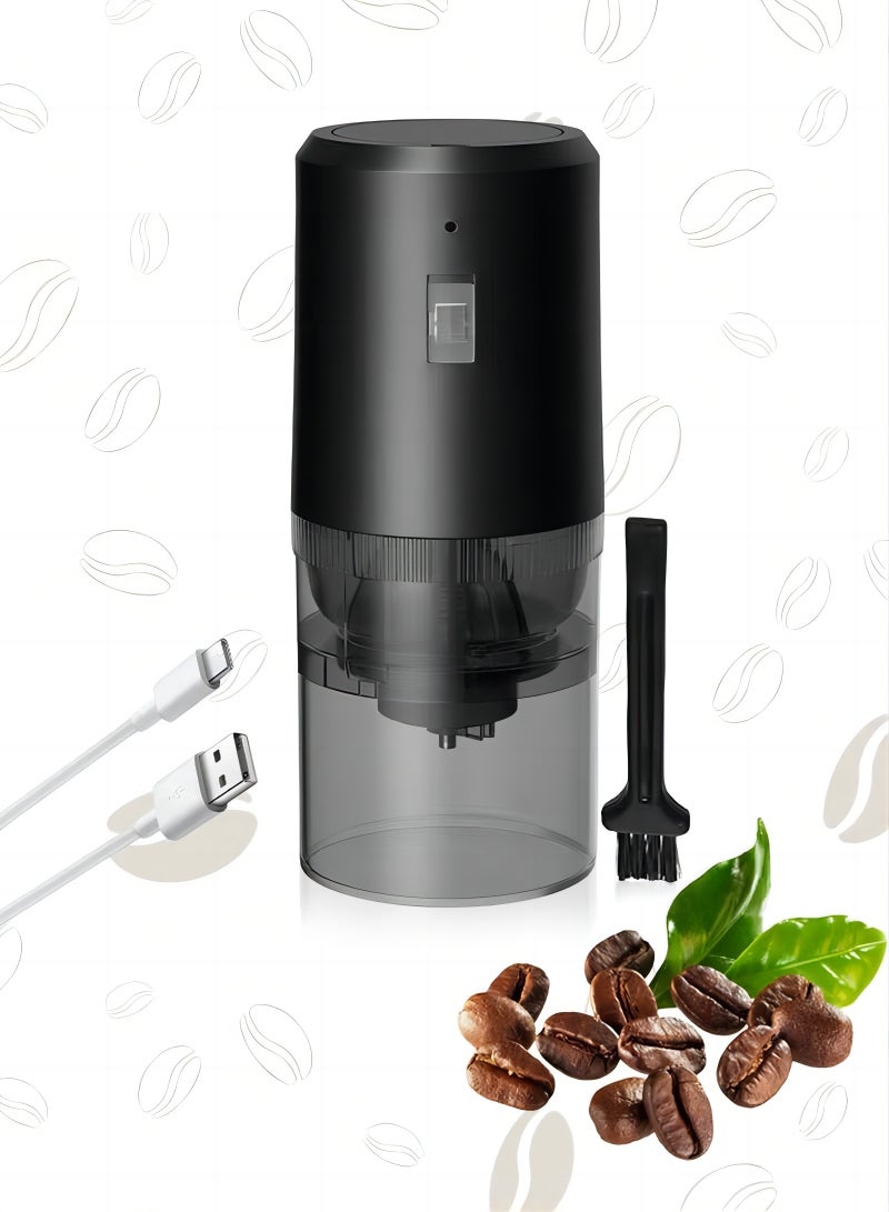 Coffee Grinder, Automatic Conical Grinder Portable Coffee Bean Mill with Brush, Multiple Grinding Settings, for Travel Home Office Coffee Shop - Image 1